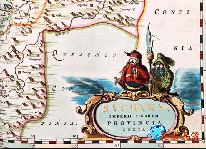 3 1665年古地图，中国地图上描绘的关公、周仓.jpg